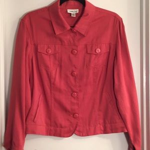 COLD WATER CREEK❤️Pink❤️Cotton Jacket-Size PetiteM